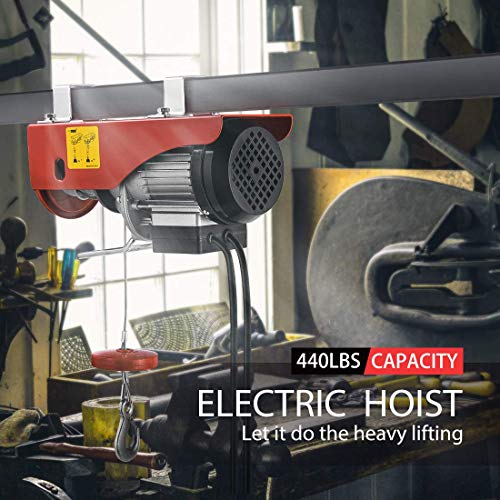 VIVOHOME Electric Hoist, 110V 440 Lbs Winch with Remote Control, Zinc-Plated Steel Wire Hoist for Garage, Warehouses, Factories 38ft Lifting Height with Emergency Stop Switch ETL Listed - Image 2