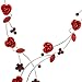 Glamorousky Elegant Rose Necklace with Red Austrian Element Crystals and Crystal Glass