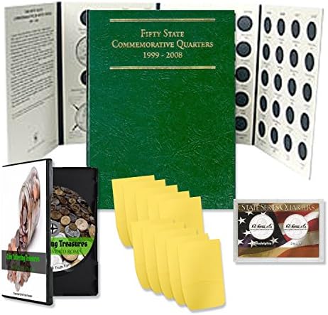 Truth Fanatic Coin Collecting Starter Kit - Includes Coin Collection Treasures Interactive CD ROM, State Park Quarters Album Folder for Quarter Collection 50 States, Case and Envelopes - Bundle Gift