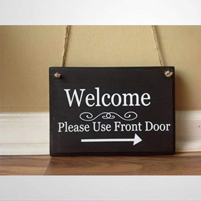 BYRON HOYLE - Cartel de madera para puerta delantera con texto en