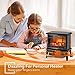 Air Choice Portable Electric Fireplace Stove Space Heater, Advanced Heating System Instant Warm, Adjustable Realistic 3D Flame &Quiet Fan, Overheat Tip-Over Protection, Easy Moving Indoor Outdoor Use