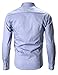 FLATSEVEN Men's Slim Fit Oxford Button Down Casual Shirt Long Sleeve (SH611) Blue, M