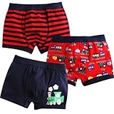 Vaenait Baby 2T-7T Kids Boys Boxer Briefs 3-Pack Set Choo Choo Train