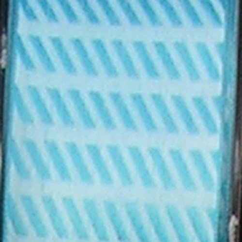 Small Blue Diagonal Stripes Woven Taffeta Wired Craft Ribbon 1.5