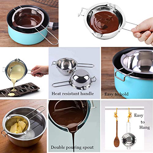 JOYIT Melting Pot Large - 304（18/8）Stainless Steel Melts for Butter Chocolate Cheese Caramel, 600ML Double Boiler Pots, Baking Tools - Thumbnail 4