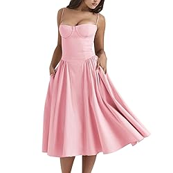 AGYMNX Women�s Corset Dress Sexy Spaghetti Strap