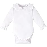 Magic Park 0-24M Infant Girl Peter Pan Collar Romper Baby Long Sleeve Bodysuit Girls Ruffle Jumpsuit Casual Winter Tops