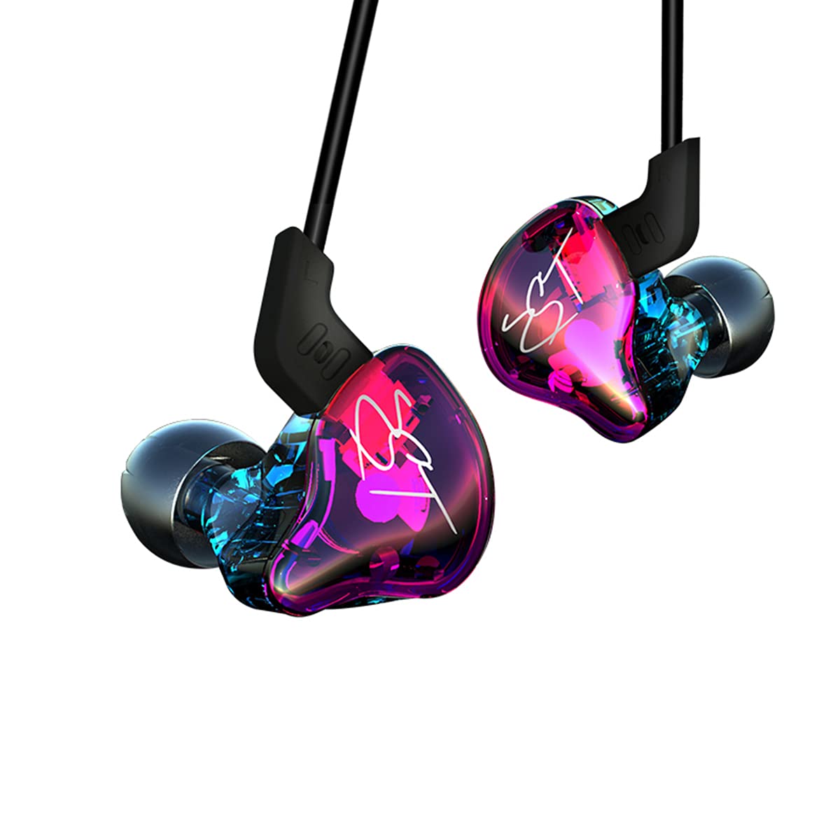 Yinyoo HiFi Headset KZ ZST Colorful Hybrid Banlance Armature with Dynamic in-Ear Earphone Stereo Headphone Earbuds (No mic, Purple)