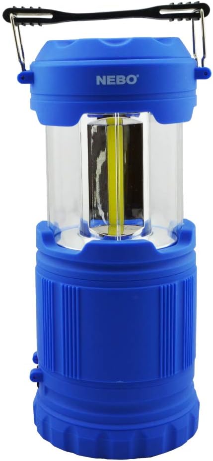Nebo Poppy LED Lantern & Flashlight 300 Lumen Collapsible Camping and Emergency Lantern with 6 AA Batteries (Blue) - - 
