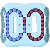 JHBEMAXS Magic Bean Rotating Cube Puzzle Fidget Toys IQ Games (Lake Blue) | Anti Stress Ball Educational Sensory Easter Gift for Boys Girls Kids Children Adults