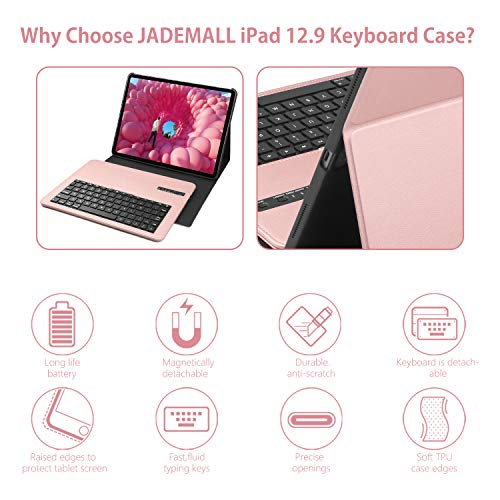 iPad Pro 12.9 Keyboard Case 2018 3rd Generation, Detachable Wireless