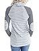 MEROKEETY Women's Striped Drawstring Raglan Sleeve Sweatshirt Cowl Neck Tunic Top Kangaroo Pocket