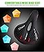 WEST BIKING Black Comfortable Gel Bike Seat, Dual Spring Designed Memory Foam Padded Leather Bicycle Saddle Cushion with Taillight for Men Women, Life Waterproof, Breathable, Safety Fit Most bike