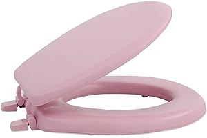 ACHIM HOME FURNISHINGS Soft Standard Vinyl Toilet Seat, Tea Rose - 17 Inch Soft Vinyl Cover with Comfort Foam Cushioning - Fits All Standard Size Fixtures - Easy to Install Fantasia by Achim Home Decor