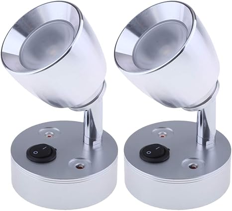 Homyl Black 3w 12v Interior Led Reading Light Bedside Light Rv Fixture Boat Marine Wall Lamps