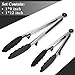 MANLEHOM Kitchen Tongs, Stainless Steel Heat Resistant Silicone Tongs with Built-in Stand for Cooking Food Serving Salad Barbecue Grill 9