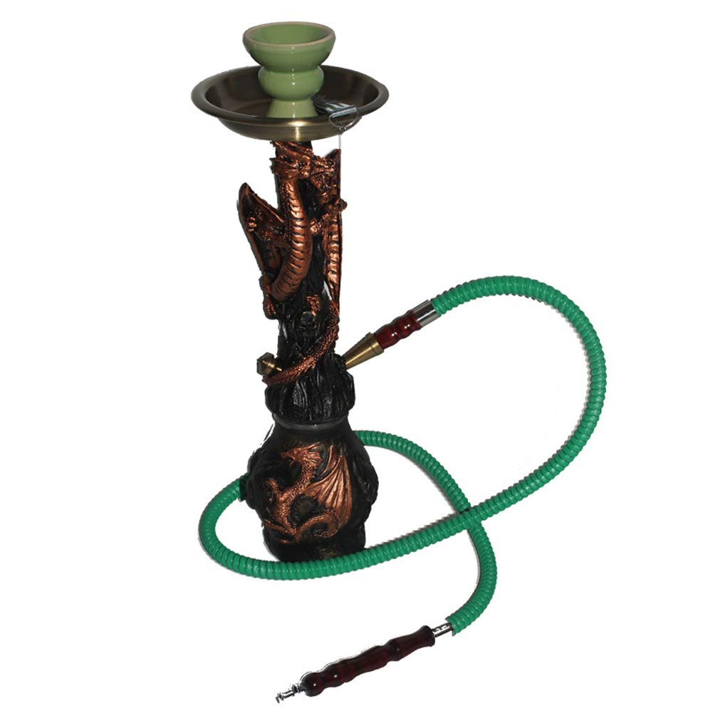 ZHIFENGLIU Arabic Hookah, Resin Flying Dragon Hookah Shisha Set with 1 Hose, Party Smoking Set