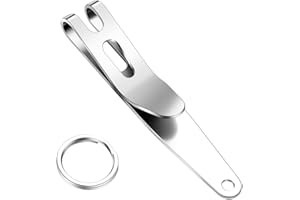 UltraTac Pocket Suspension Clip, Multi-Purpose Keychain Deep Carry Keychain Clip and Pocket Clip for Swiss Knife - Stainless 