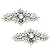 ELEGANTPARK BH 2 Pcs Shoe Clips Leaf Design Rhinestones Wedding Party Decoration Antique Silver