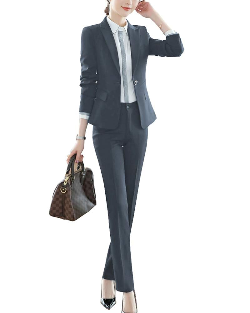 Tailleurs Tailleurs-pantalons Femme Blazer Femmes en Tailleur 2 Pièces  Formel Veste Et Pantalon Ensemble pour Ceremonie