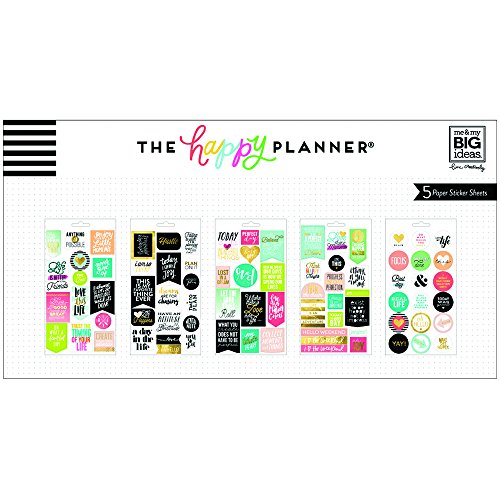 me & my BIG ideas Life Quotes Stickers - The Happy Planner Scrapbooking Supplies - Multi-Color & Gol - //medicalbooks.filipinodoctors.org