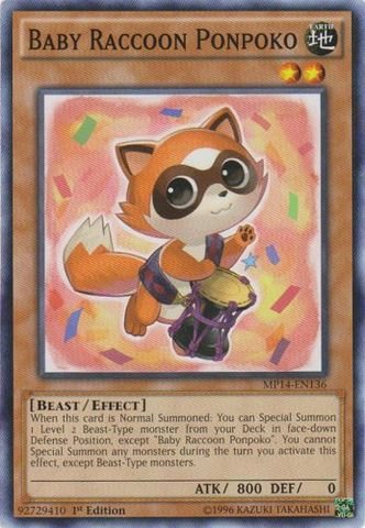 Yu-Gi-Oh! - Baby Raccoon Ponpoko (MP14-EN136) - Mega Pack 2014 - 1st Edition - Common