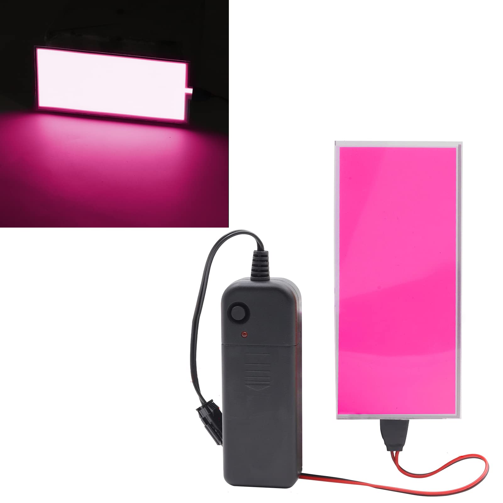 NWpangu Electroluminescent (EL) Panel Light, DIY EL Cuttable Paper Lamp for Holiday Decoration/Cosplay/Warning, 12cm x 5cm, Pink