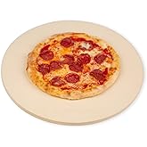 ROCKSHEAT 16" x 0.63" Round Pizza Stone, Cordierite Pizza Stone for Oven Grill BBQ, Food Grade Baking Stone for Pizza and Bre