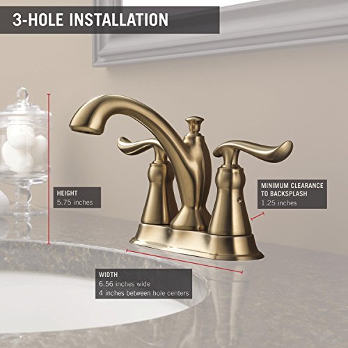 Delta Faucet Linden Gold Bathroom Faucet, Centerset Bathroom Faucet
