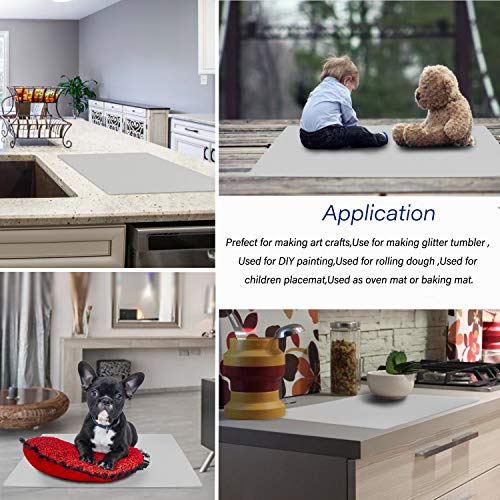Oversize Silicone Mat for Crafts, Gartful 27.5 x 19.6 inches Epoxy Resin Jewelry Casting Molds Premium Silicone Placemat Nonslip Nonstick Countertop Protector, Light Grey