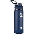 Takeya Actives 18 oz Vacuum Insulated Stainless Steel Water Bottle with Spout Lid, Premium Quality, Midnight Blue