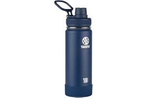 Takeya Actives 18 oz Vacuum Insulated Stainless Steel Water Bottle with Spout Lid, Premium Quality, Midnight Blue