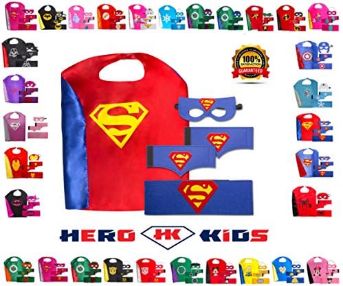 Kid's, Boy's and Girl's SuperHero Costumes Multi-Pack with 5 Pieces. 5 Piece Set