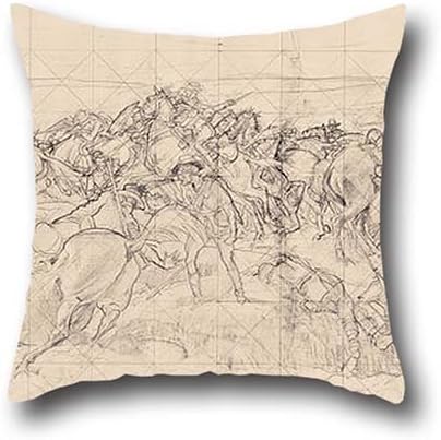 Oil Painting George W. Lambert - The Charge Of The 4th Light Horse Brigade At Beersheba Throw Pillow Case ,best For Play Room,dance Room,pub,indoor,gf,boy Friend (two Side Verna Christopher