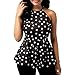 2018 New Women's Casual Dot Print Ruffles Chiffon Blouse Sleeveless O-Neck Tops by E-Scenery