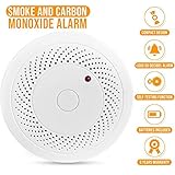 Combination Photoelectric Smoke Detector and Carbon Monoxide Detector Alarm, Protect Your Home from Fire and Gas Leaks