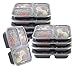 Storapak - 3 Compartment Bento Lunch Boxes With Lids {10 pack} Healthy Meal Prep.Food Storage Containers Reusable Microwave & Freezer Safe Stackable FDA Approved With 