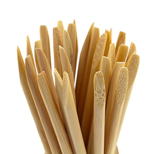 BambooMN Disposable Bamboo 11cm 4mm Nail Art Manicure Pedicure Sticks Cuticle Pushers Remover Tool, 100 Pieces