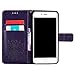 iPhone 8 Plus Case,iPhone 7 Plus Wallet Case, Sun Pattern Embossed PU Leather Magnetic Flip Cover Card Holders & Hand Strap Wallet Purse Case for iPhone 7 Plus / 8 Plus [5.5 Inch] - Purple