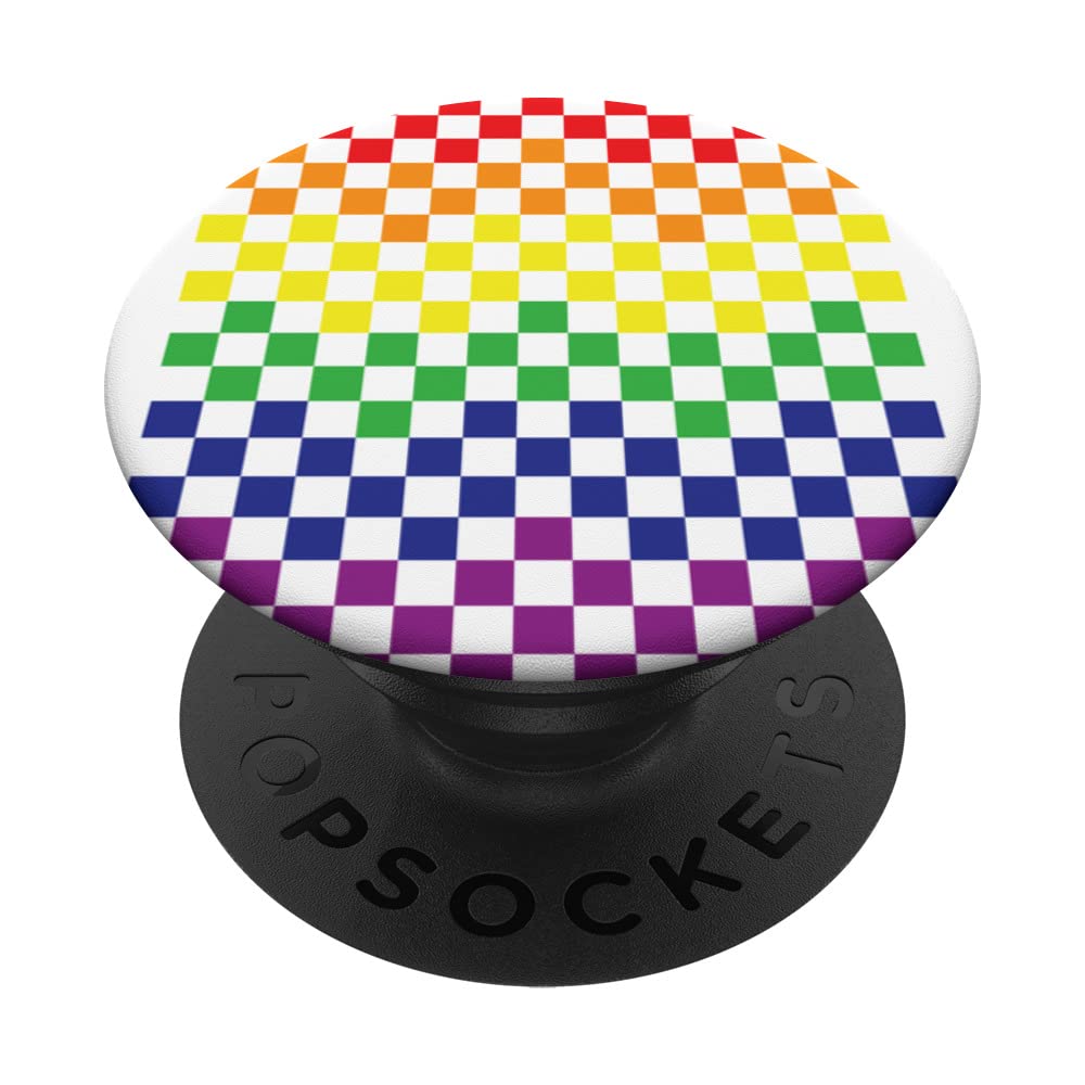 Cool Rainbow Color Pattern LGBTQ Gay Lesbian Rainbow Lovers PopSockets Swappable PopGrip
