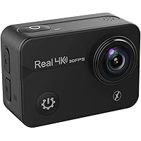 Xmate Stunt Pro 16MP 4K@30fps Touch Screen Action Camera, 2” HD Display 170° Wide Lens, 40m Waterproof Case, 2.4G Remote & Accessories Kit, Long Battery, Micro SD Card Support Up to 128GB (Black)