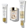 RoC Retinol PM Rituals Bundle: RoC Retinol Serum Night Capsules + Deep Wrinkle Night Cream + RoC Eye Cream for anti-wrinkles, dark circles, and puffy eyes