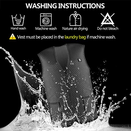 PBOX Heated Vest, USB Charging Electric Heated Jacket Washable for Women Men Winter Outdoor Motorcycle Riding with Rechargable Battery