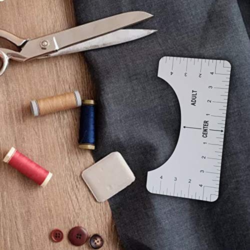 T-Shirt Alignment Ruler,4PCS Craft Ruler with Guide Tool for Fashion Design Tshirt Ruler Guide Vinyl Ruler Guide Size Chart (White, 4PC)