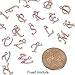 Pandahall 200pcs Assorted Alphabet Charm Pendant Loose Beads Rose Gold Plated A-Z Letter Pieces, 12-17x4-15x2mm