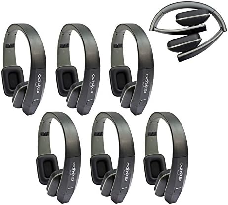 Key Audio 6 Two Channel Folding Adjustable Universal Rear Entertainment System Infrared Headphone Car TV Video Audio and Listening with Superior Sound Quality