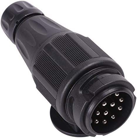 AOHEWEI 13 Pin Trailer Adaptor Plug, Trailer Accessories 13 Pin Plastic Trailer Plug - 12V Boat Trailer Accessories RV Parts (Standard Size)