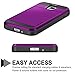Vofolen Case for Galaxy S5 Case Hybrid Cover Galaxy S5 Wallet Case Shock Absorption Rubber Soft Bumper Armor Anti-Scratch Protective Shell with Slide Card Holder Slot for Samsung Galaxy S5 (Purple)