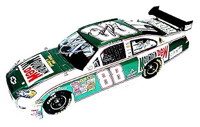 2X AUTOGRAPHED 2008 Dale Earnhardt Jr. & Darrell Waltrip #88 Mountain Dew Retro (Old School) Lionel 1/24 NASCAR Diecast Car with COA (1 of only 42,888 produced!)