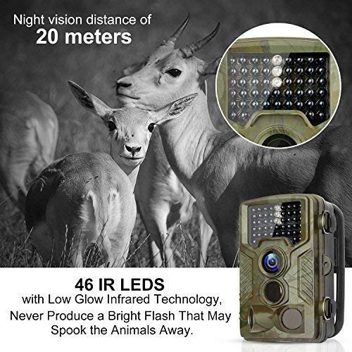 BYbrutek Trail Camera, 16MP 1080P Full HD Deer Hunting Game Camera, 0.2S Motion Activated Wildlife Camera with 46 PCS 850nm IR LEDs Night Vision up to 65ft, 2.4\